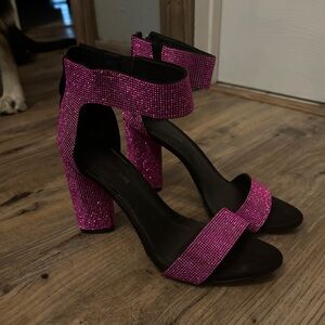 8.5, Gianni Bini pink/purple rhinestone heels